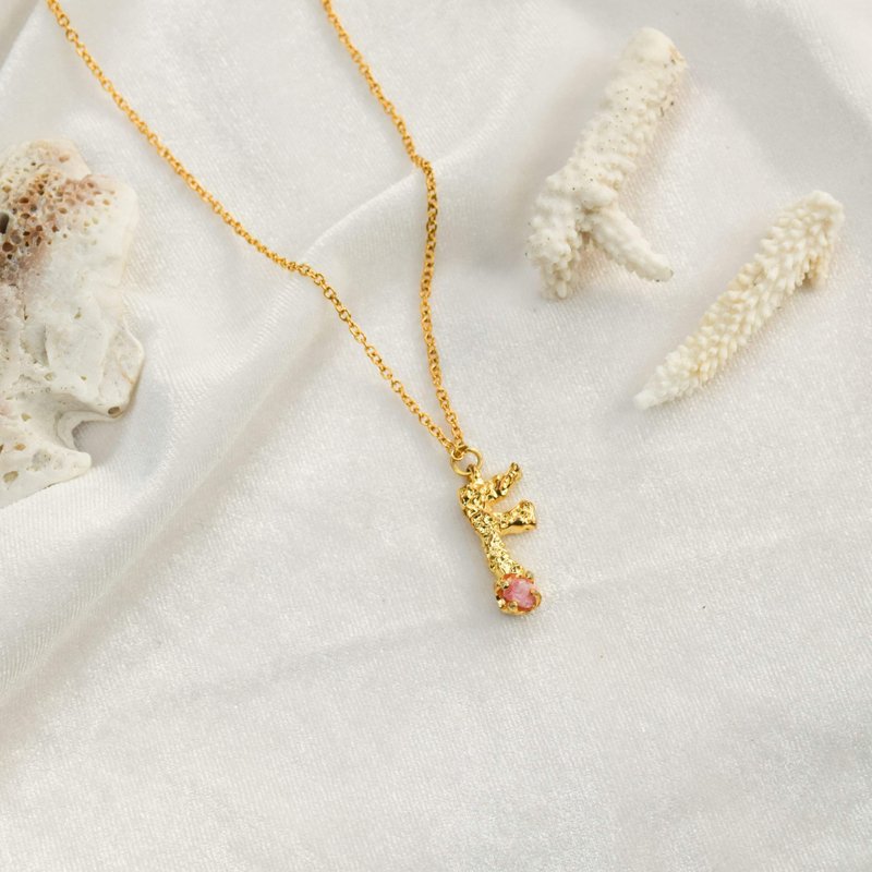 Alphabet pendant F letter - 項鍊 - 銅/黃銅 