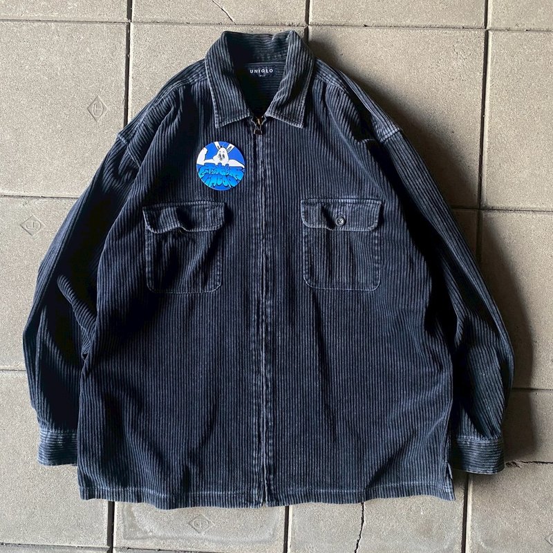 --兩光師古著--粗燈芯絨深藍外套 - 男夾克/外套 - 其他材質 藍色