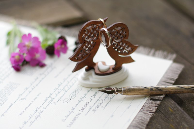 Ring holder Birds, Ring holder, Rustic Ring Holder - อื่นๆ - วัสดุอื่นๆ ขาว