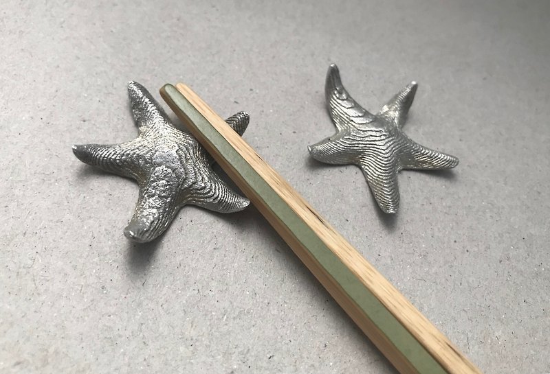 Starfish handmade pure tin chopsticks set (pair) - Other Furniture - Precious Metals 