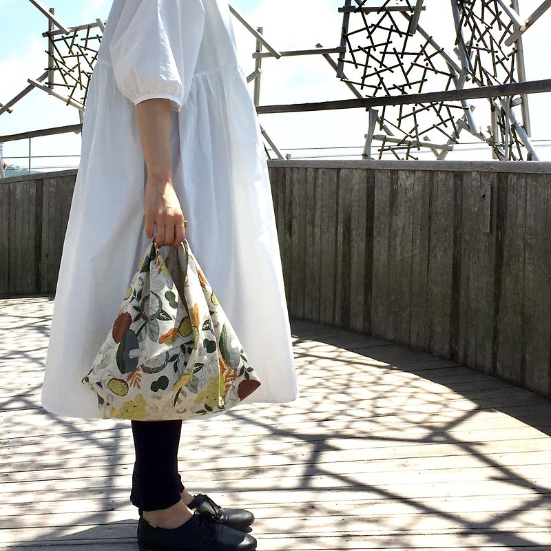 Handbag bag Azuma bag Mushroom M / harunohi - Handbags & Totes - Cotton & Hemp Multicolor