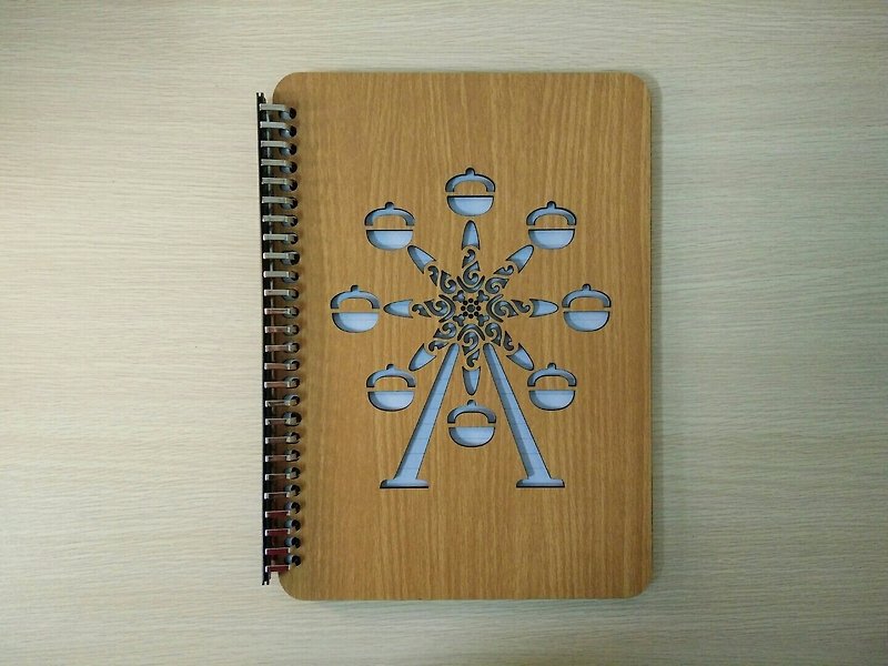 [Teacher’s Day Gift] B5 two-leaf 26-hole notebook─Hollow Ferris wheel - Notebooks & Journals - Wood 