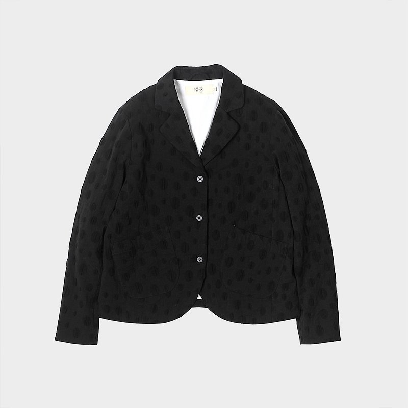 Dot Jacquard short suit - Women's Tops - Cotton & Hemp Black