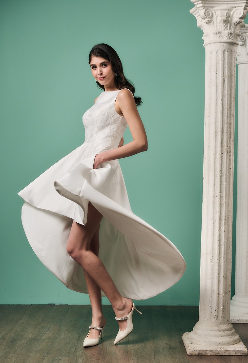 ダリア イレギュラーカット ミニドレス - ドレス - その他の素材 ホワイト