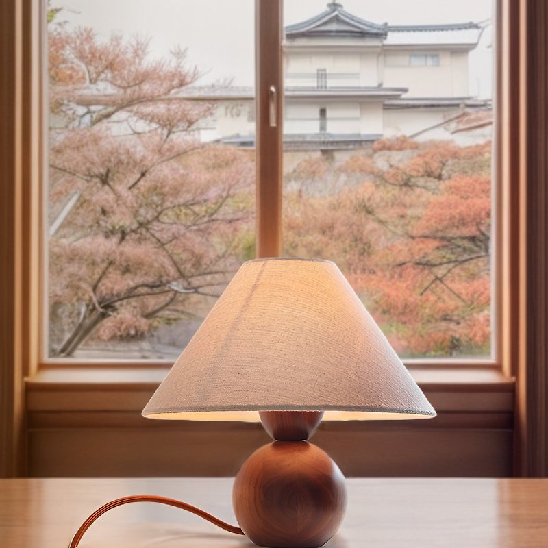 Taisho retro Western style North American black walnut table lamp handmade by wood craftsmen 294LT - โคมไฟ - ไม้ สีนำ้ตาล