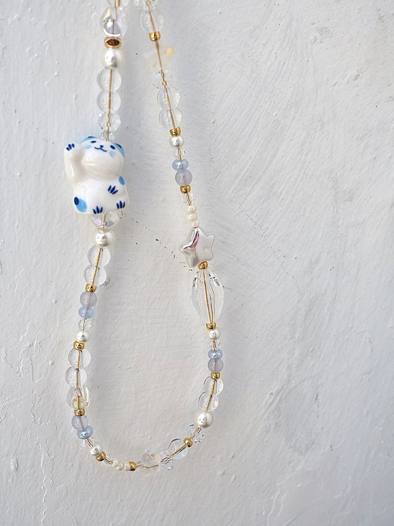 Blue Lace Agate Phone Wrist strap - Lanyards & Straps - Crystal Blue