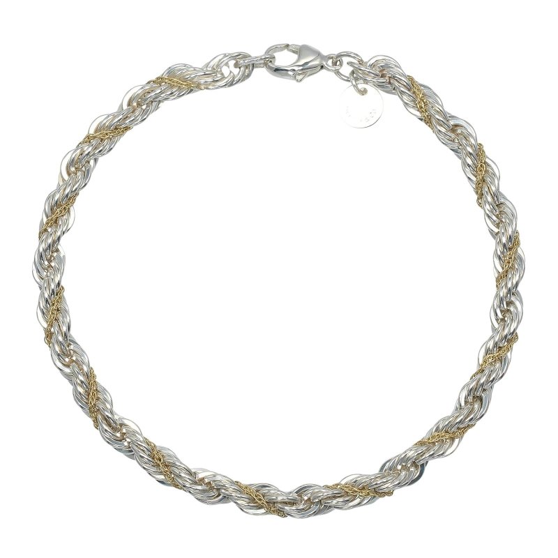 【日本直送】ティファニー リング ツイスト ブレスレット シルバー925 K18YG イエローゴールド 約15.2g TIFFANY&Co.【中古】Aランク - 手鍊/手環 - 銀 銀色