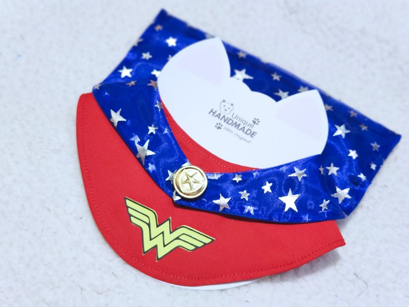Wonder Woman 神奇女俠 造型 寵物圍巾/頸飾 - 寵物衣服 - 棉．麻 黑色