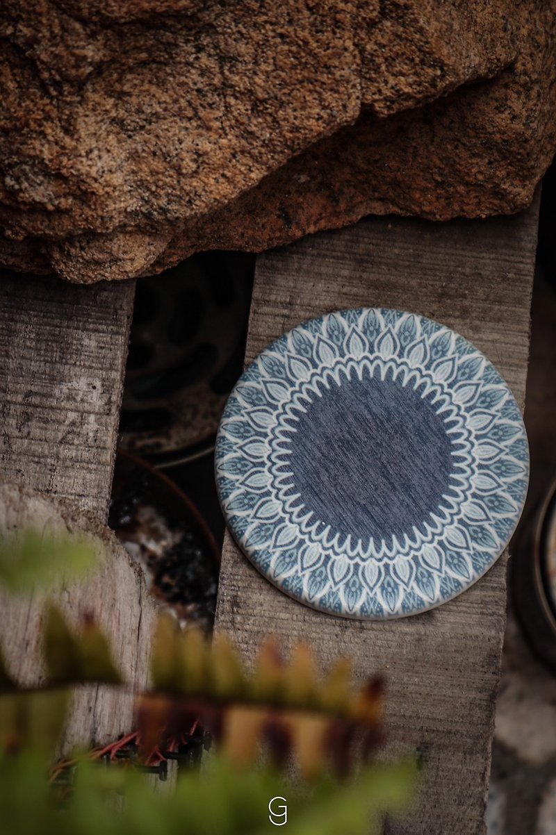 【Diatomite Coaster-Eye of the Ocean】 - Coasters - Other Materials Blue