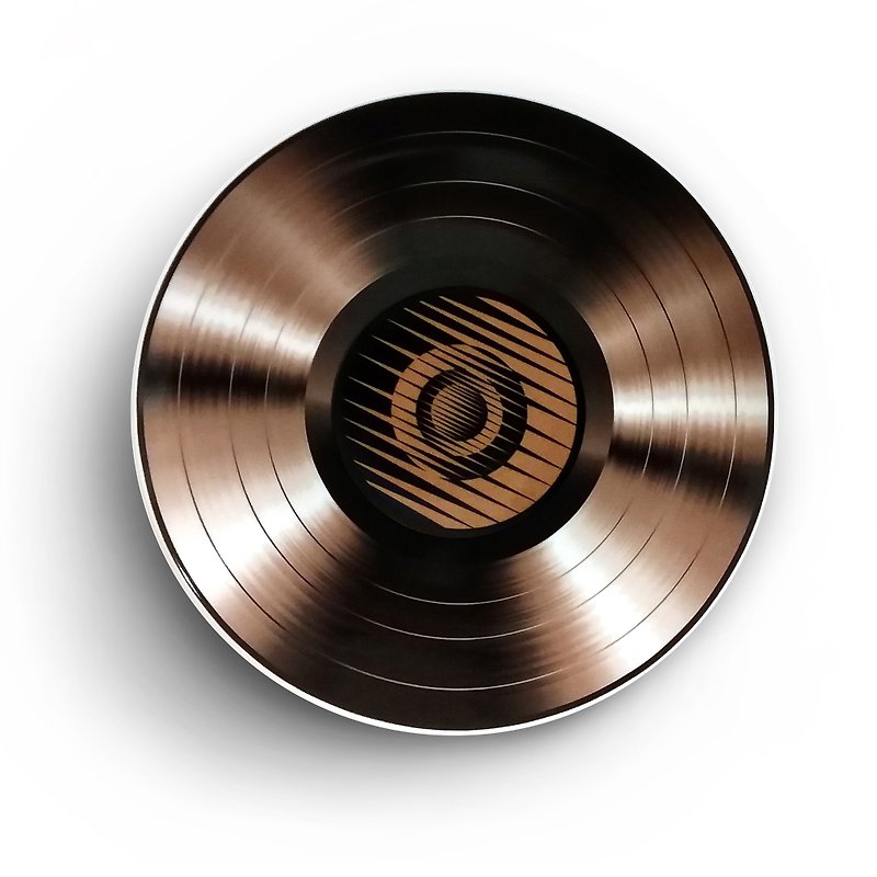 Porcelain Retro Record Large Plate RLP-011 (Long Play for Art and Music Lovers) - Items for Display - Porcelain Brown