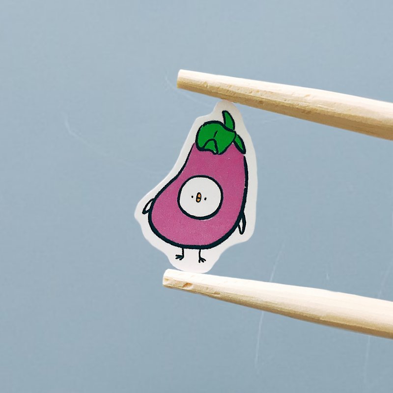 Leaflet Buy / Eggplant Chick - Chicken Camouflage Series / Matte Hand Painted Stickers - Stickers - Paper Purple