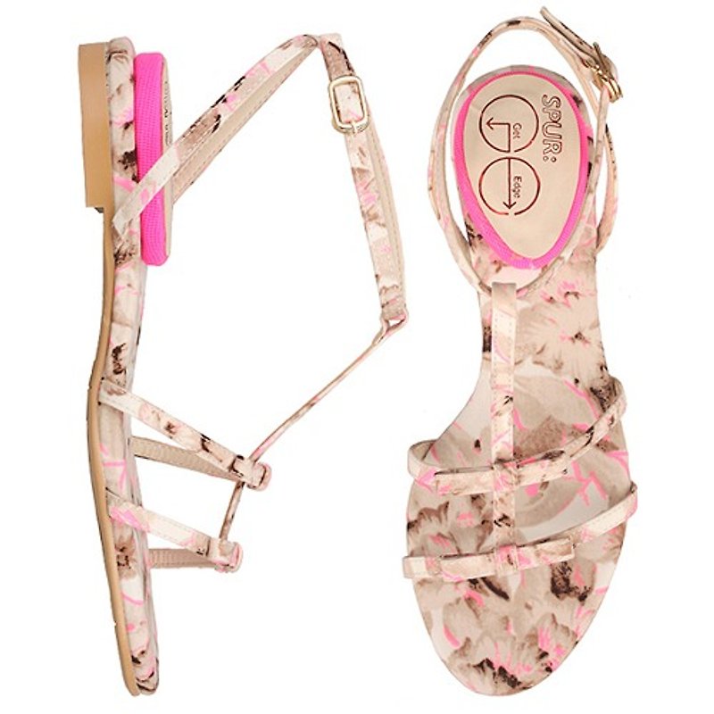 SPUR Neoned strap sandals 27089 PINK - Sandals - Genuine Leather 