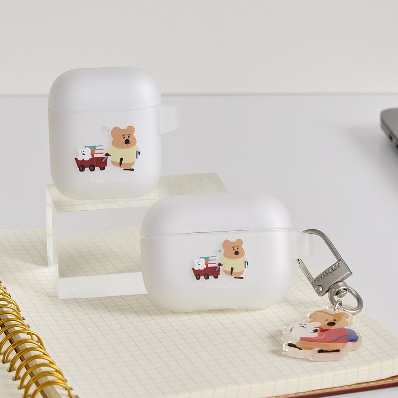 DINOTAENG經典-書本推車強悍防摔AirPods保護套(附吊飾) - AirPods/耳機保護套 - 塑膠 多色