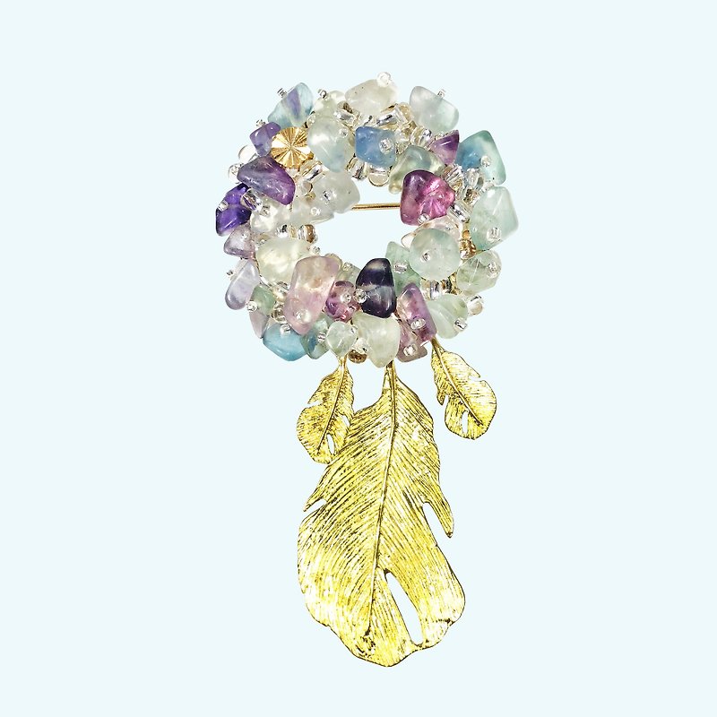 Exquisite - Japanese Style Brooch【Harvest Grapes】 【wedding】 【Gift】Valentines Day - Brooches - Semi-Precious Stones Multicolor