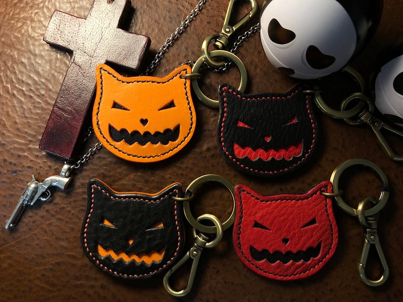 Cat leisure card key ring Halloween Edition - ที่ห้อยกุญแจ - หนังแท้ 