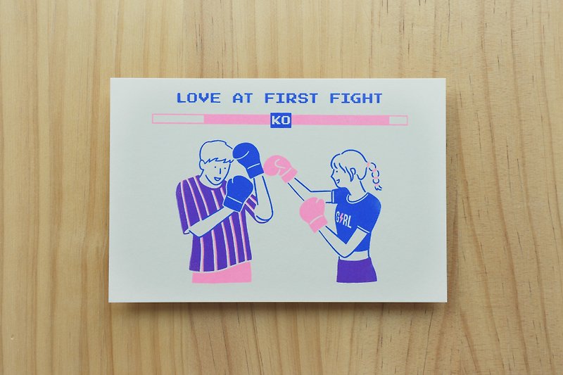dearproject hand-printed postcards - no fight no love - Cards & Postcards - Paper Multicolor
