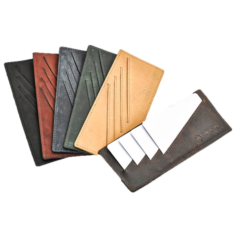 All Leather 8 Pocket Inner Card Case 2.0 Card Case Genuine Leather Cowhide 7 Colors HAK067 - ที่เก็บนามบัตร - หนังแท้ หลากหลายสี