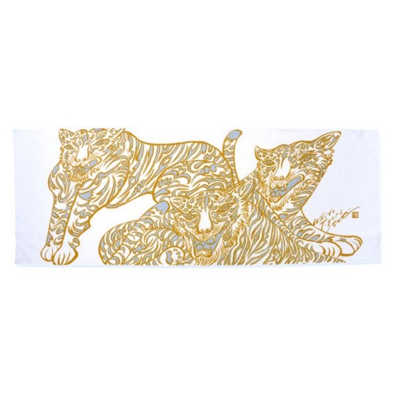 手絹 - White Tiger - 毛巾/浴巾 - 棉．麻 白色