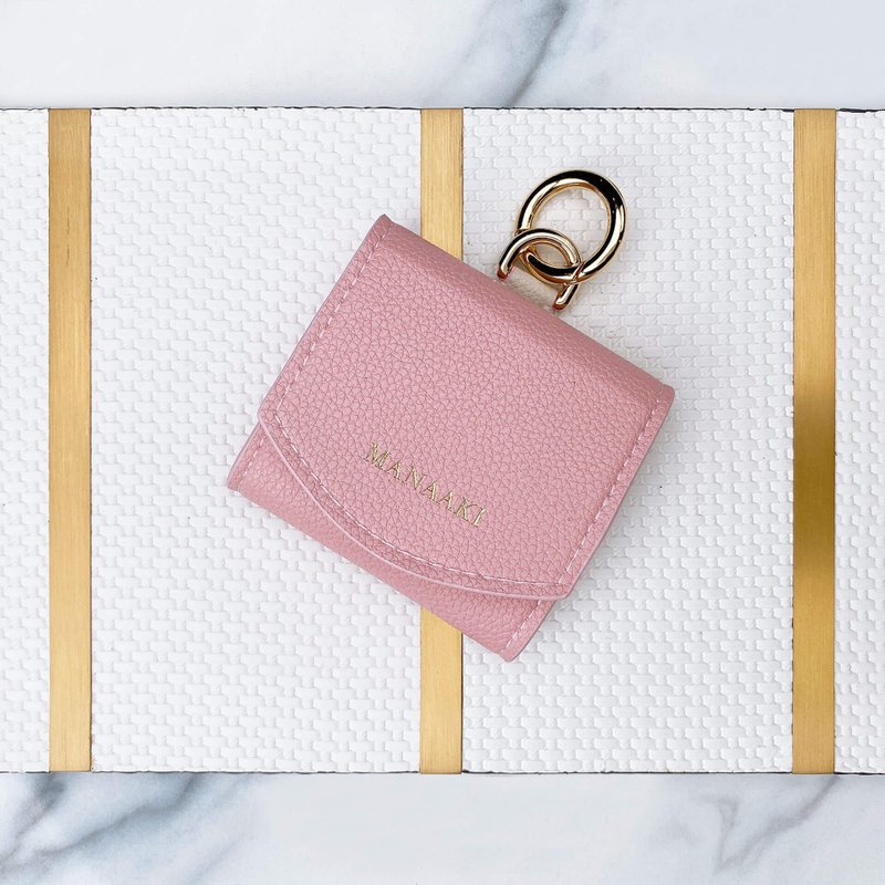 【MANAAKI】Half-moon coin purse small wallet wallet leather - Card Holders & Cases - Eco-Friendly Materials Pink