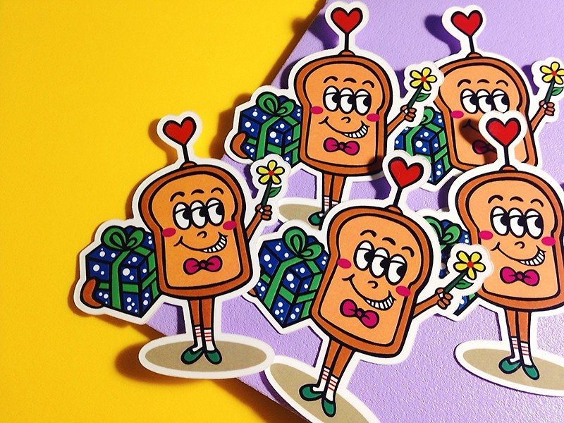 Confession Toast--LINE Sticker Series // Sticker - Stickers - Waterproof Material Orange