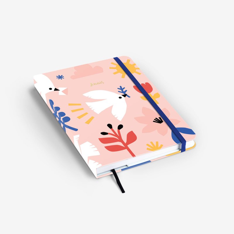 Delivery Doves Threadbound Notebook - สมุดบันทึก/สมุดปฏิทิน - กระดาษ สึชมพู