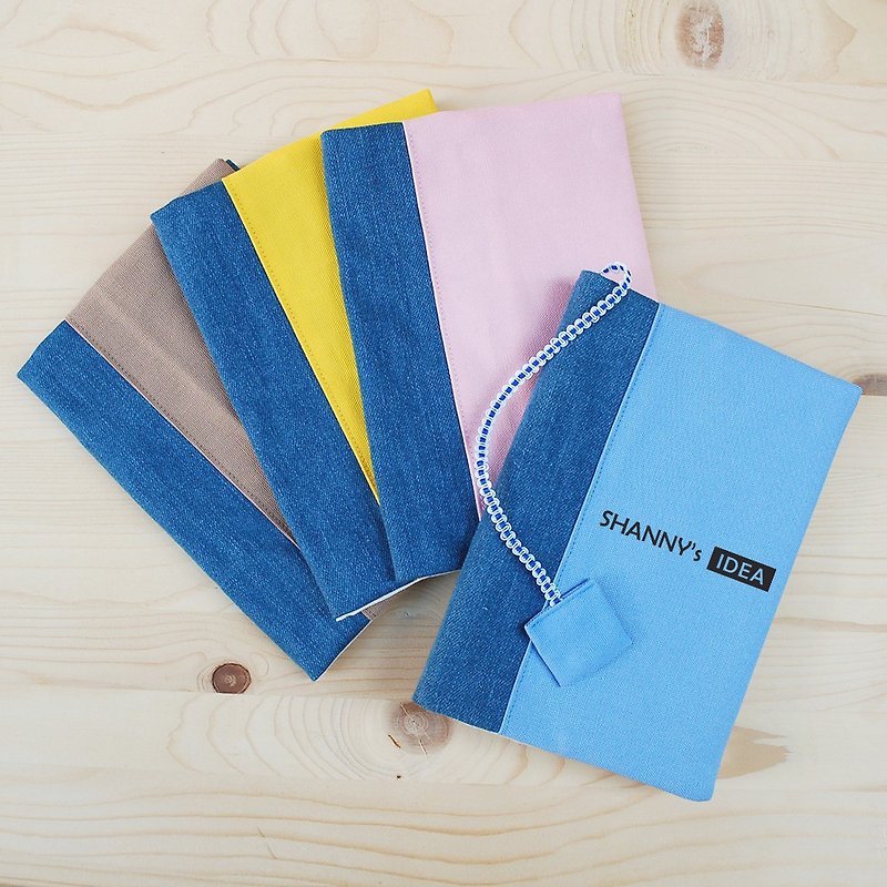 Customized A5 color canvas with denim book - Notebooks & Journals - Cotton & Hemp Multicolor