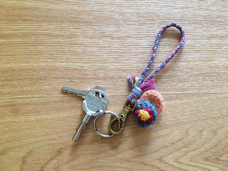 National wind key ring round flower two - Keychains - Other Materials 