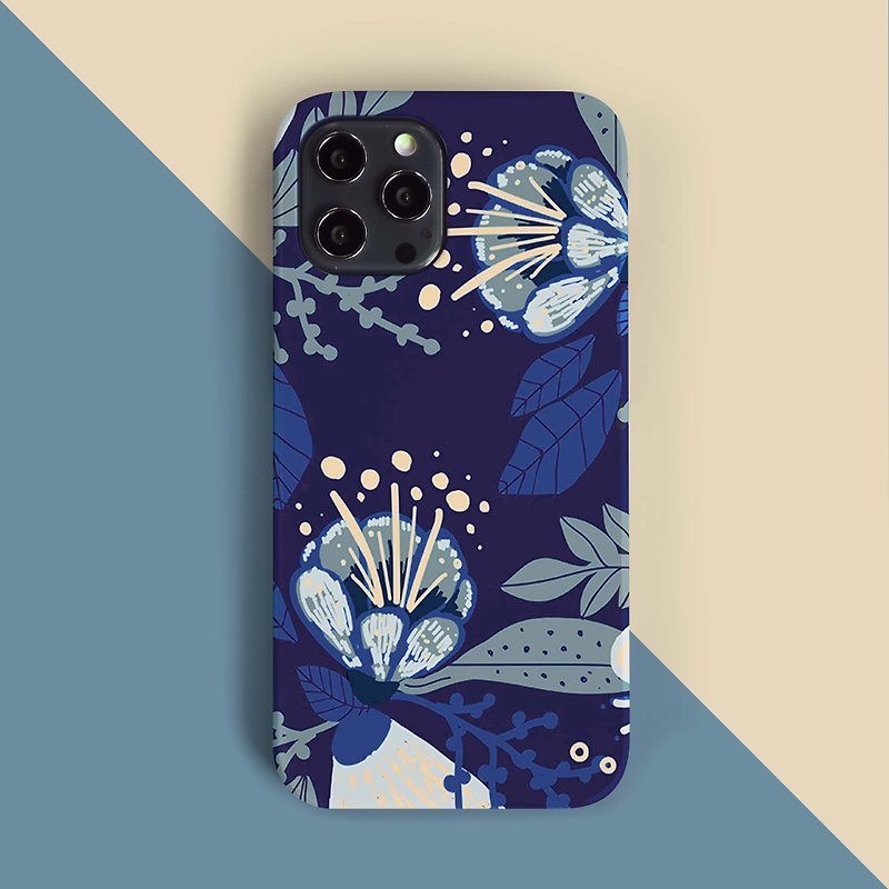 春の花紫電話ケース - スマホケース - プラスチック ブルー
