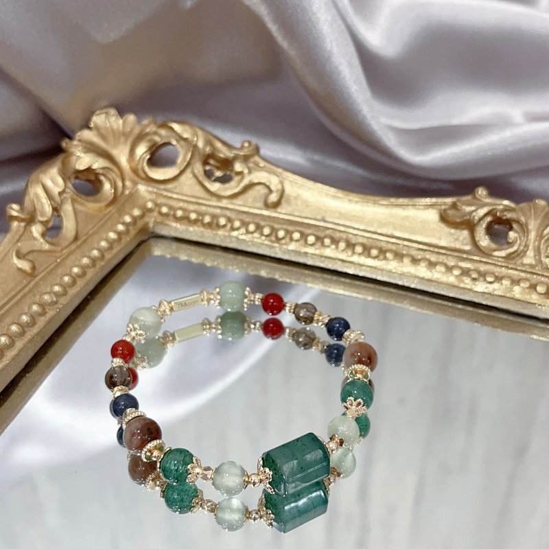 [Crystal Bracelet/Arnolfini's Wedding] Girls Bracelet Green Strawberry Crystal Tea Crystal Green - Bracelets - Crystal 