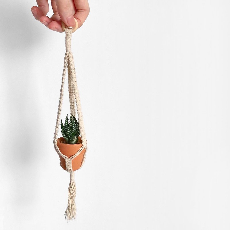 Mini Potted Plant Ornaments_ II - ตกแต่งต้นไม้ - ผ้าฝ้าย/ผ้าลินิน สีกากี