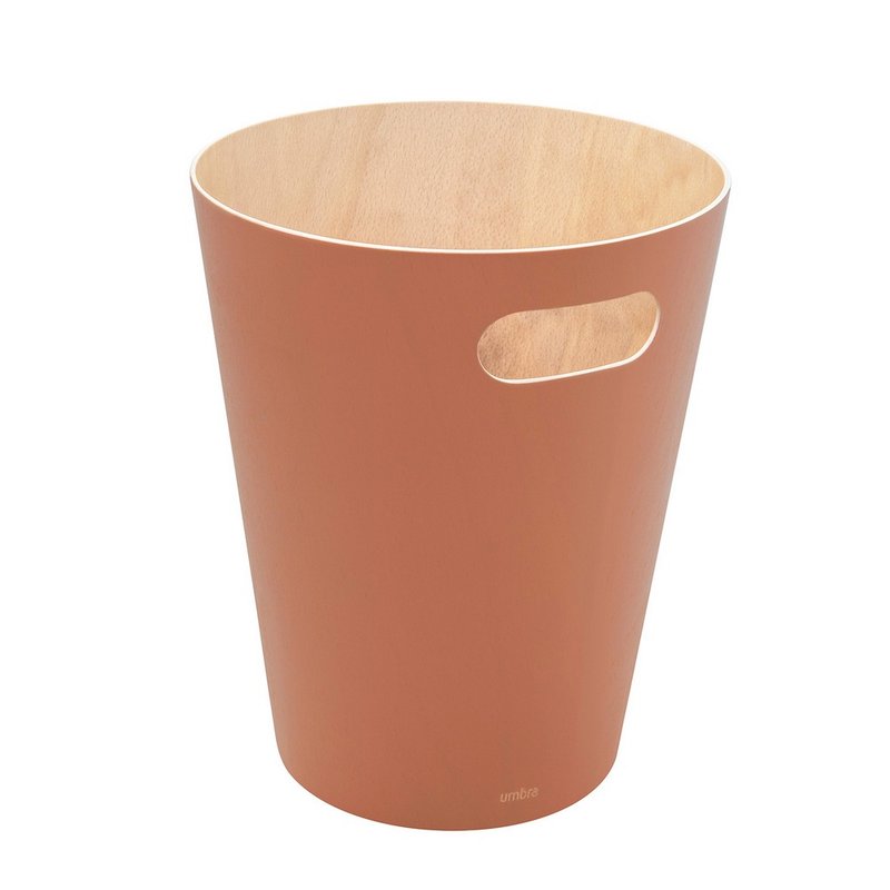 【Umbra】Woodrow wood grain trash can (brick orange) | lidless trash can - Trash Cans - Plastic White