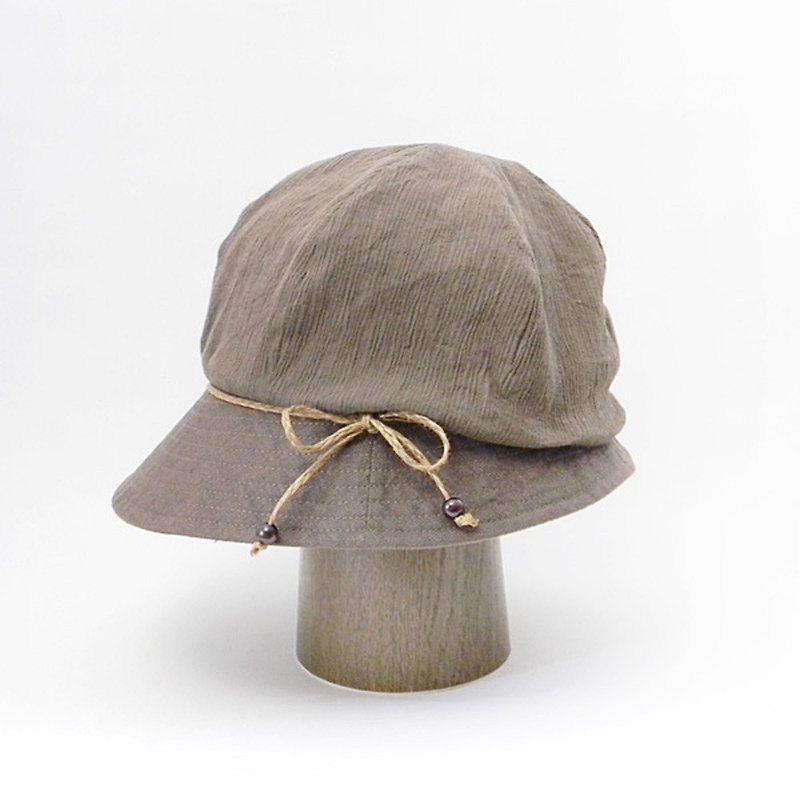 Light hat volume of plump silhouette Volume Croche Yanagi PS0611-BW - หมวก - ผ้าฝ้าย/ผ้าลินิน สีนำ้ตาล