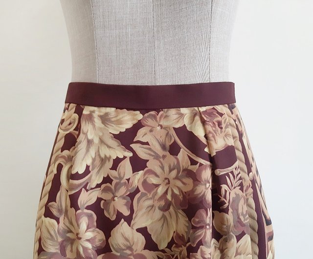 Vintage Brown Floral Wrap Mini Skirt - Shop PaiissaraEveryday