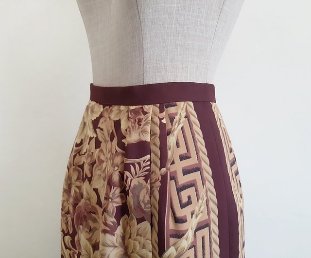 Vintage Brown Floral Wrap Mini Skirt - Shop PaiissaraEveryday