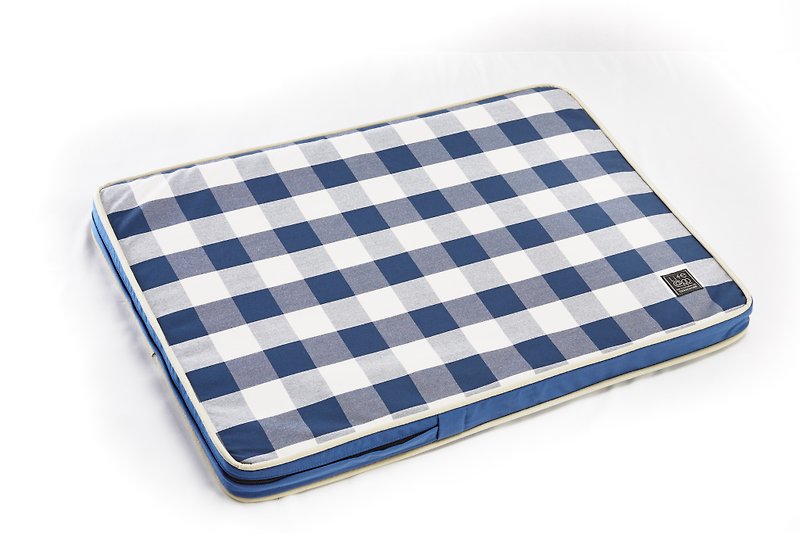 Lifeapp Sleeping Pad Replacement Cloth --- M_W80 x D55 x H5 cm (Blue and White) without sleeping pad - ที่นอนสัตว์ - วัสดุอื่นๆ สีน้ำเงิน