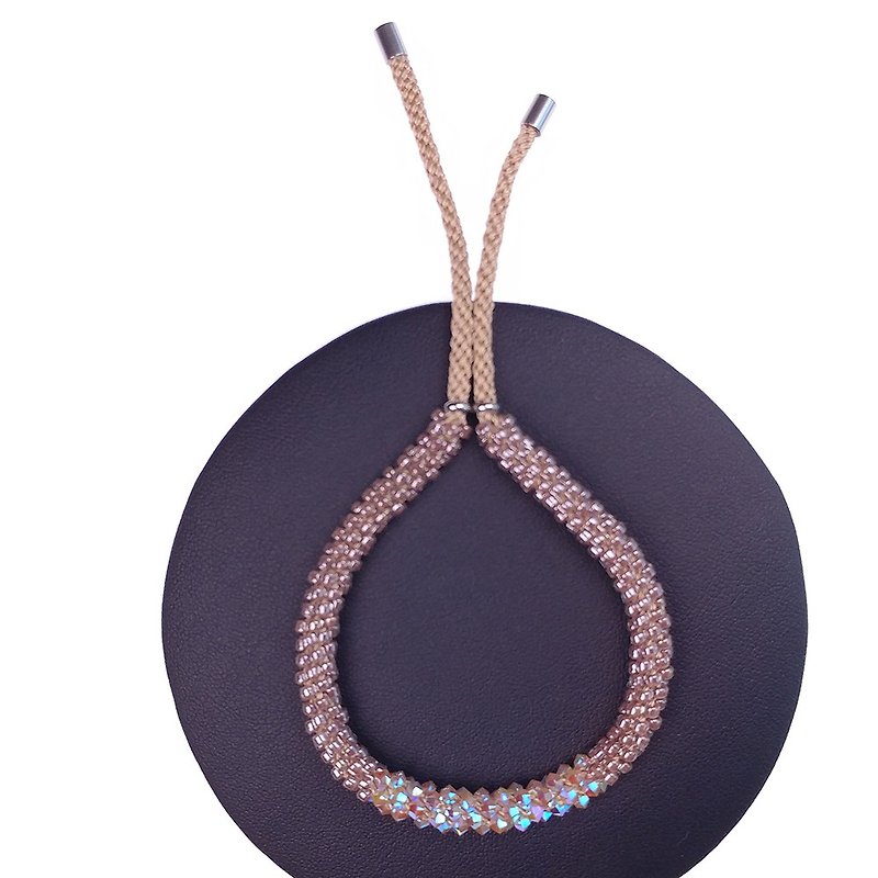 Warm Gray Bracelet made with Swarovski Crystals - Bracelets - Other Materials Khaki