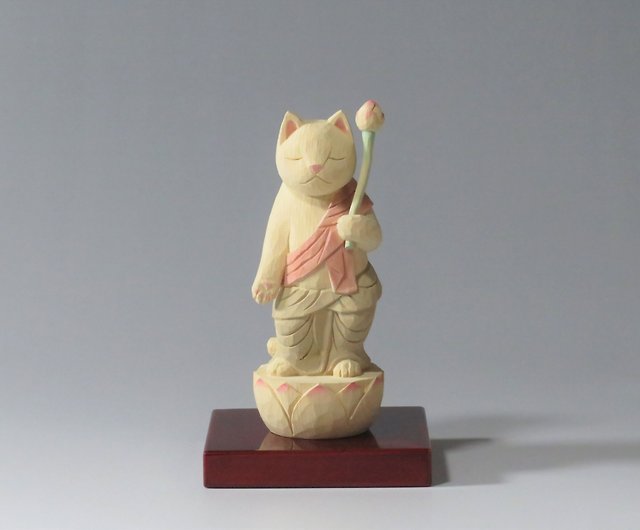 木彫り 聖観音猫 猫仏2015 - ショップ 仏屋さかい stha Hotokeya Sakai