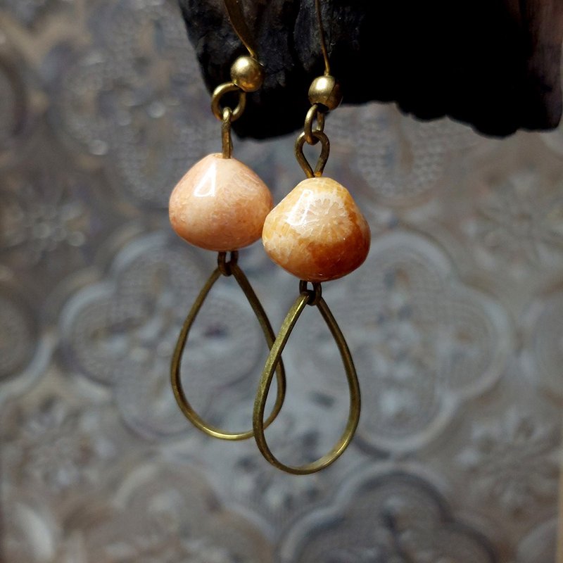 Drop Earrings | Coral Jade | - Earrings & Clip-ons - Crystal 