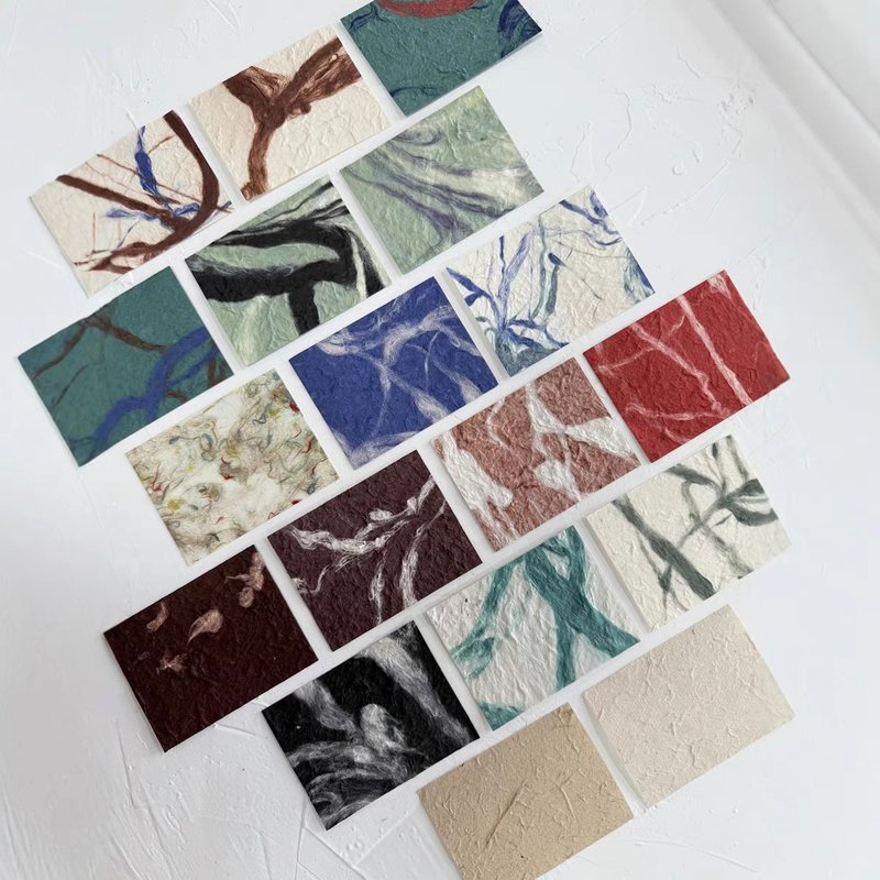 HANDMADE  PAPPER | 自制特色手工紙手帳素材植物紙大理石紋 - 貼紙 - 紙 多色