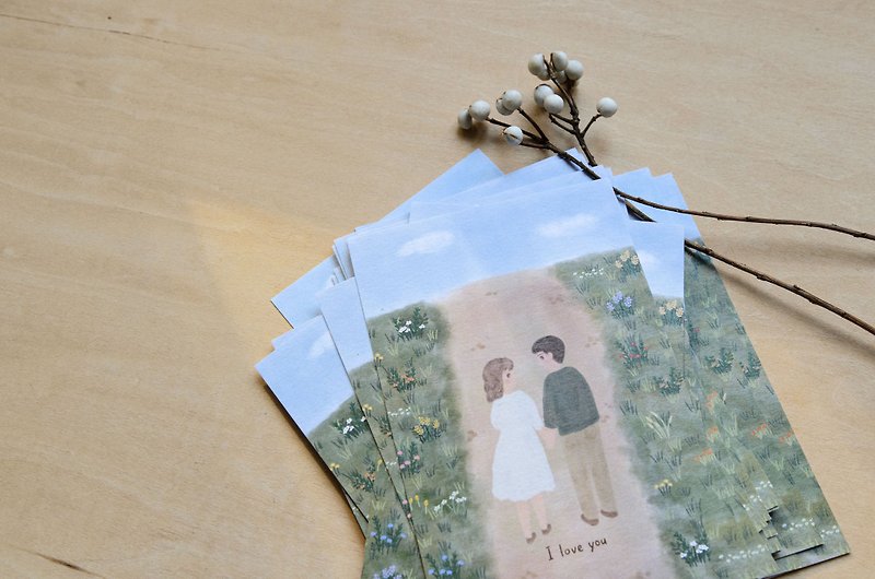 Patterntone Valentine's Day Heart Card Postcard - Cards & Postcards - Paper Khaki