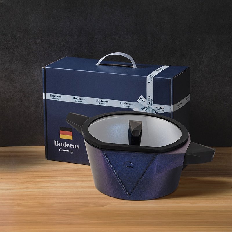 [Buderus, Germany] Diamond Standing Pot Series_20cm Soup Pot (Lid Included)-Galaxy Blue - Pots & Pans - Other Metals Blue