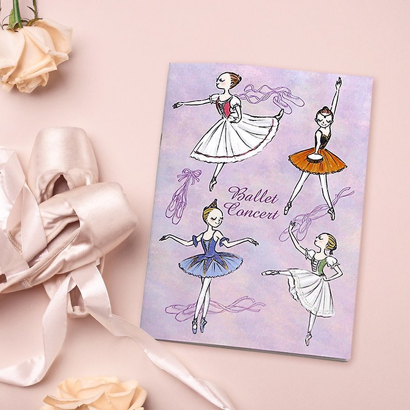Yizhike Ballet | Ballet Concert A5 Notebook / Notebook (Pink Purple) - สมุดบันทึก/สมุดปฏิทิน - กระดาษ สีม่วง