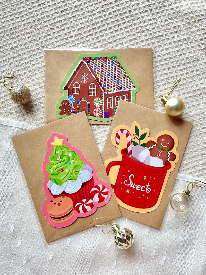 Christmas Card Pack Yummy Sweety Christmas Card Gift - Cards & Postcards - Paper Multicolor