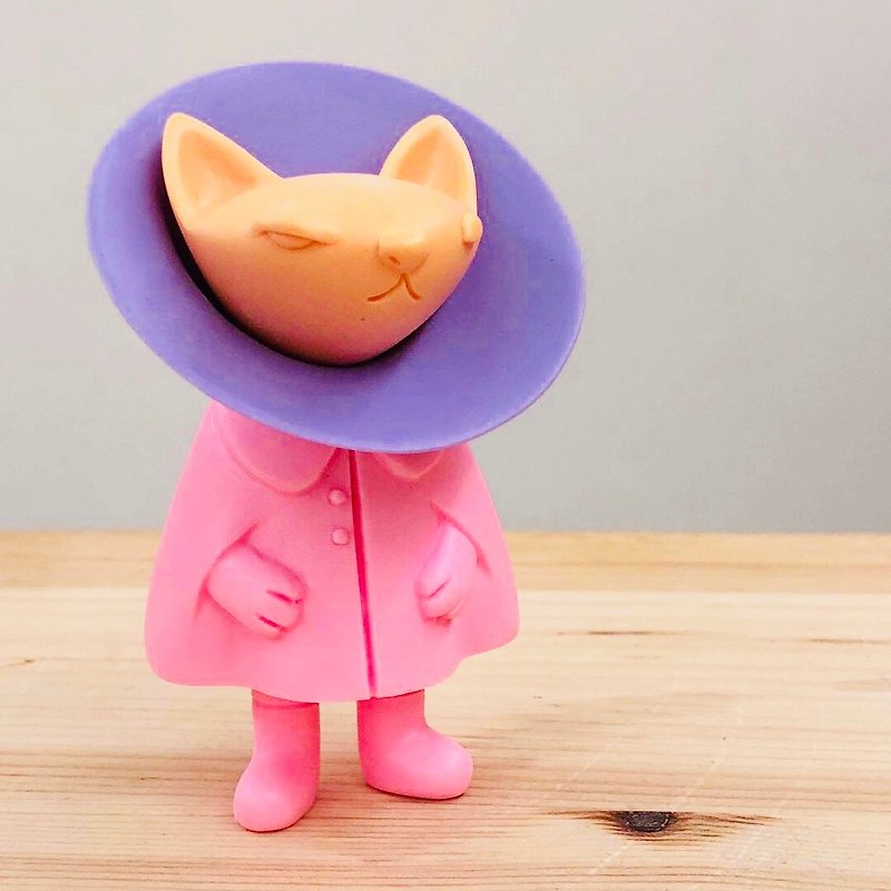 諾拉 混搭色版 mx8 貓咪 手工 原創公仔 擺飾 玩具 - 公仔模型 - 塑膠 粉紅色