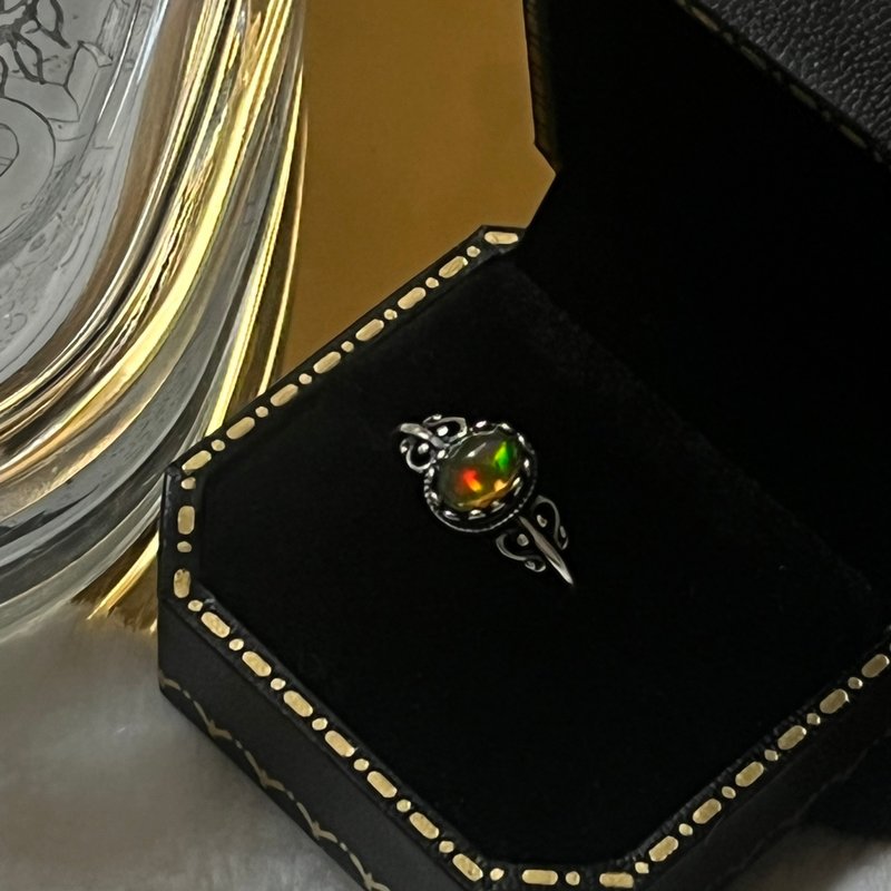 醉了。歐泊 戒指 蛋白石 戒指 純銀戒指s925 silver nuwu jewelry - 戒指 - 寶石 多色