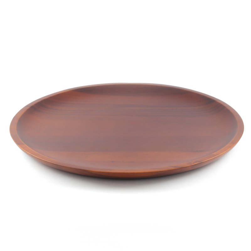 |CIAO WOOD| Acacia Wood Round Shallow Plate - ถ้วยชาม - ไม้ สีนำ้ตาล