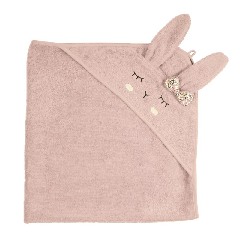 kikadu bunny hooded organic cotton bath towel-pink - Other - Cotton & Hemp Pink