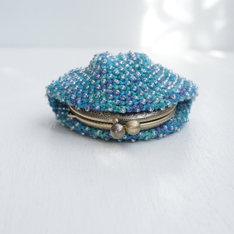 Ba-ba (m) Skipping Stiches Beads crochet pouch No.2096 - 零錢包/小錢包 - 其他材質 藍色