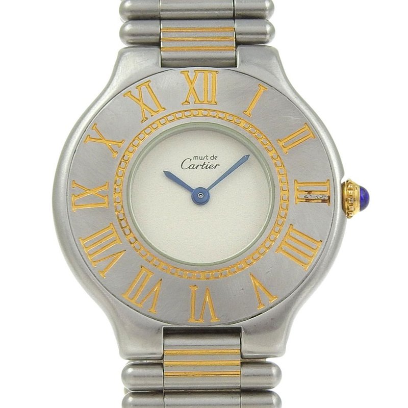 【日本直送】カルティエ CARTIER マスト21 腕時計 SS クオーツ アナログ表示 アイボリー文字盤 レディース【中古】 - 女錶 - 不鏽鋼 銀色