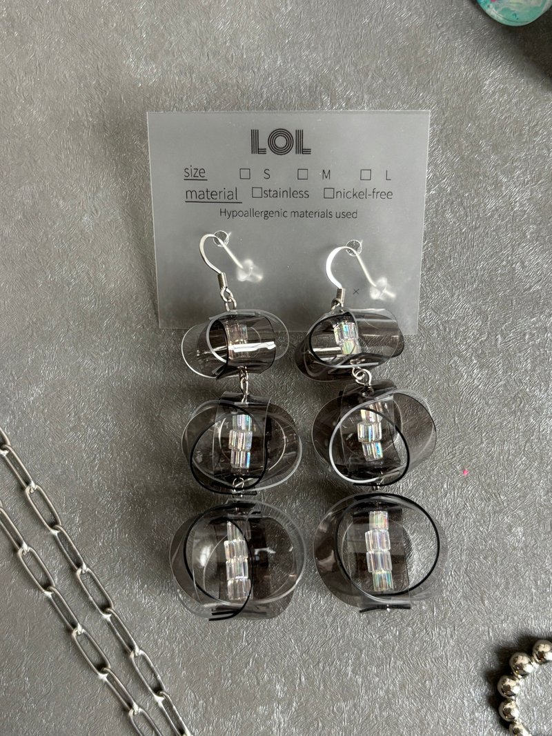 PVC Design F22 Earrings/Clip-ons - Earrings & Clip-ons - Other Materials Black